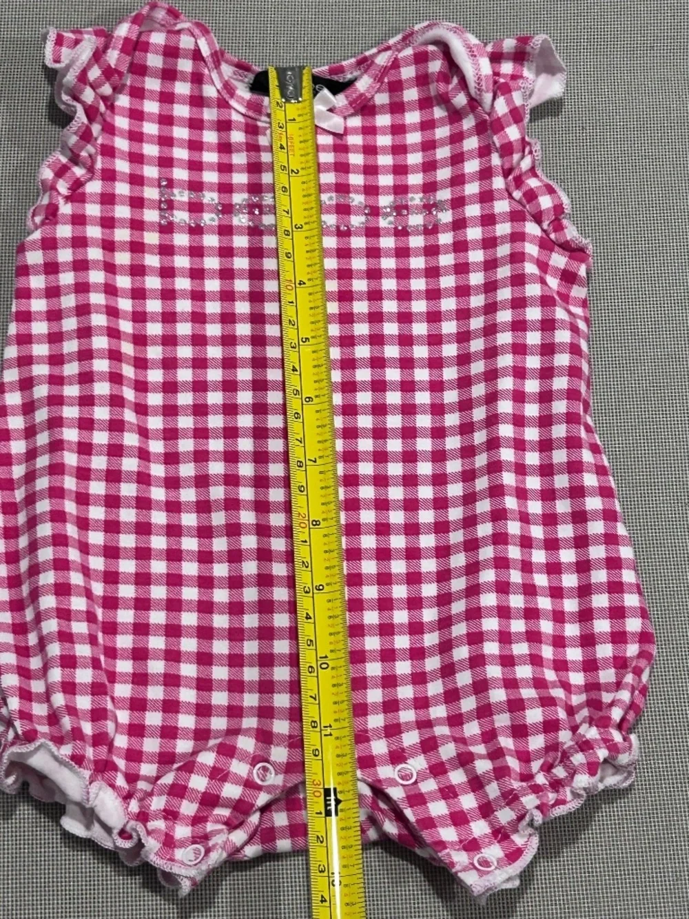 bebe Baby Checkered Onesie with Sequence Size 3 to 6 Months